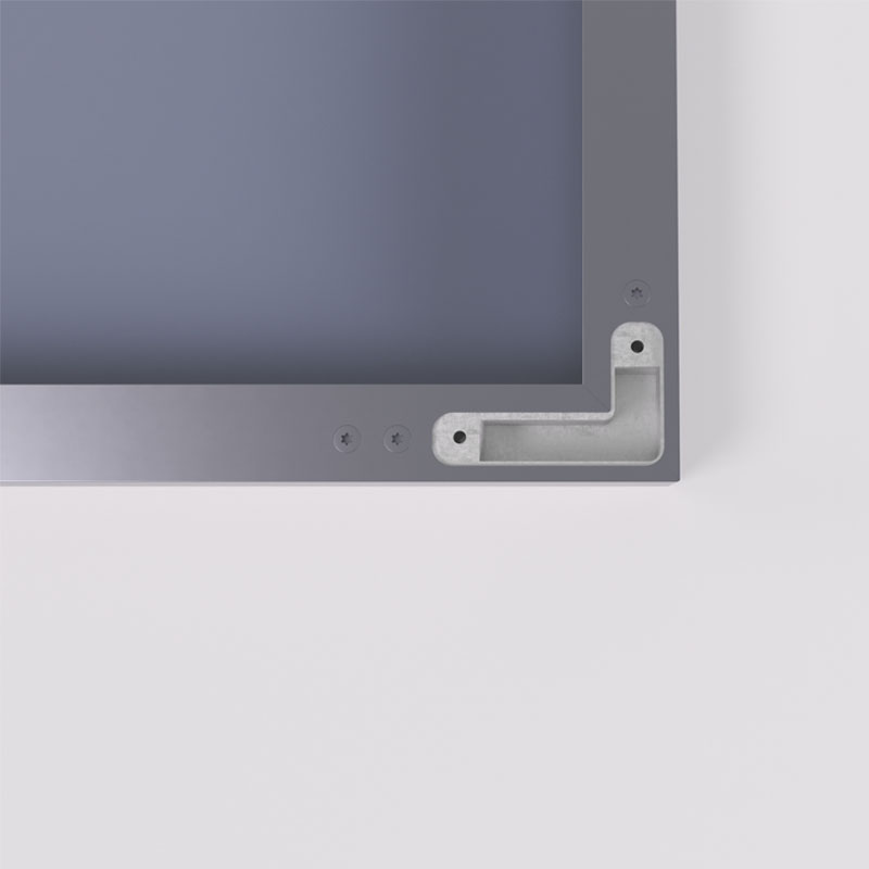 Anti-scratch Rounded Chamfer Slim Aluminum Glass Door MR208, Top &amp; Bottom Pivot Hinge with Built-in Vertical Handle for Kitchen