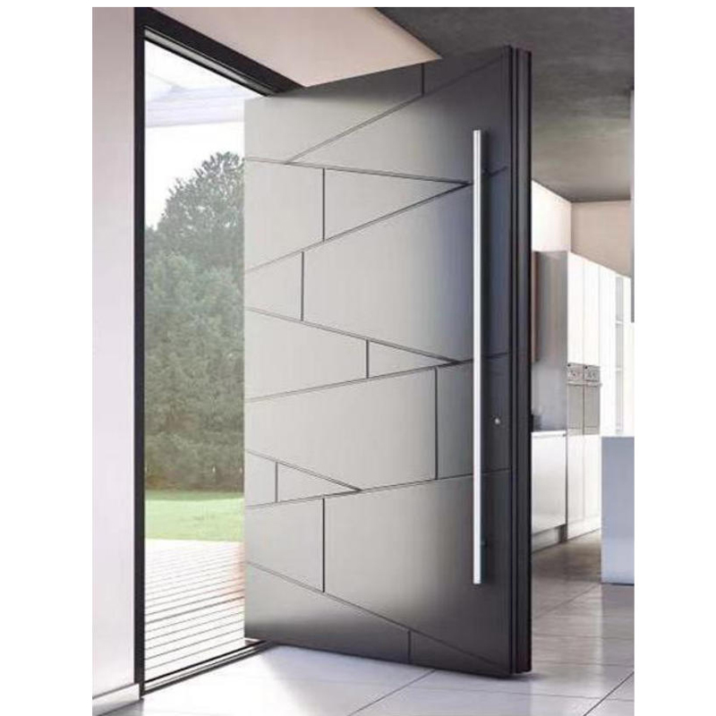 European Style Cast Aluminum Entrance Pivot Door Artisan Handmade Decorative Steel Wood Composite Security Door