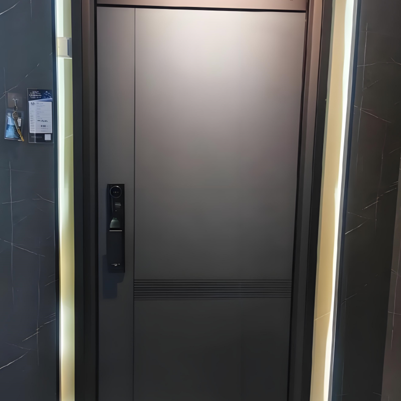 Modern Minimalist Design Aluminum Alloy Anti-Theft Entrance Security Door Double Door External Texture For Villa Hotel Use Ailuo