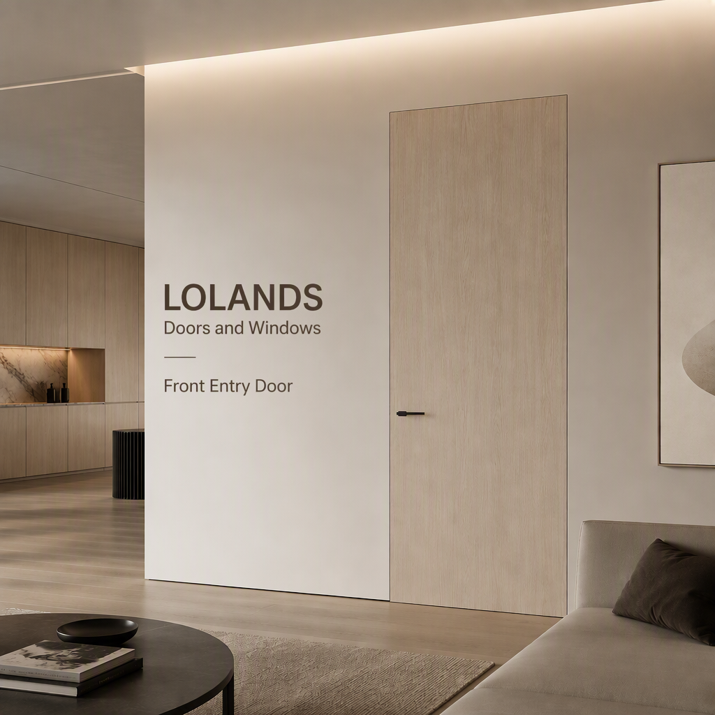 Lolands Custom Modern Aluminum Alloy Swing Entrance Door with Side Glazed Panel for Residential Front Entry