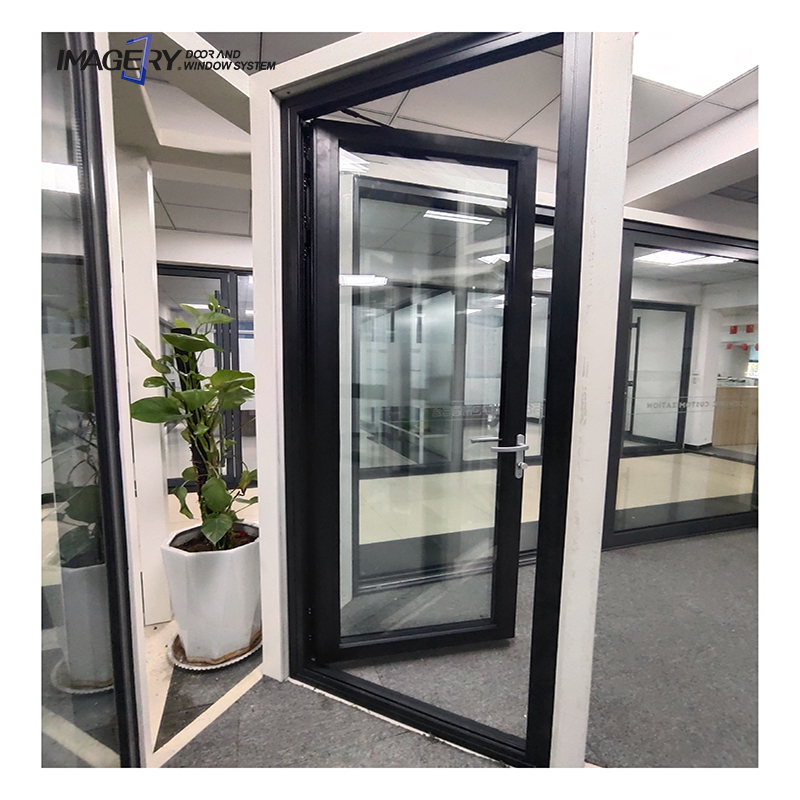 Modern Aluminium Casement Swing Door Triple Glazed Glass for Balcony Patio Front Entry Residential