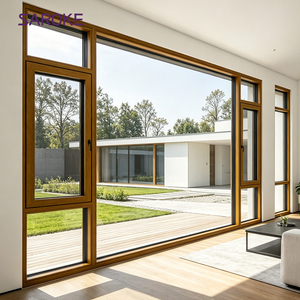 Premium Wood Grain Finish Aluminum Clad Wood Casement Windows for Timber Cladding Houses