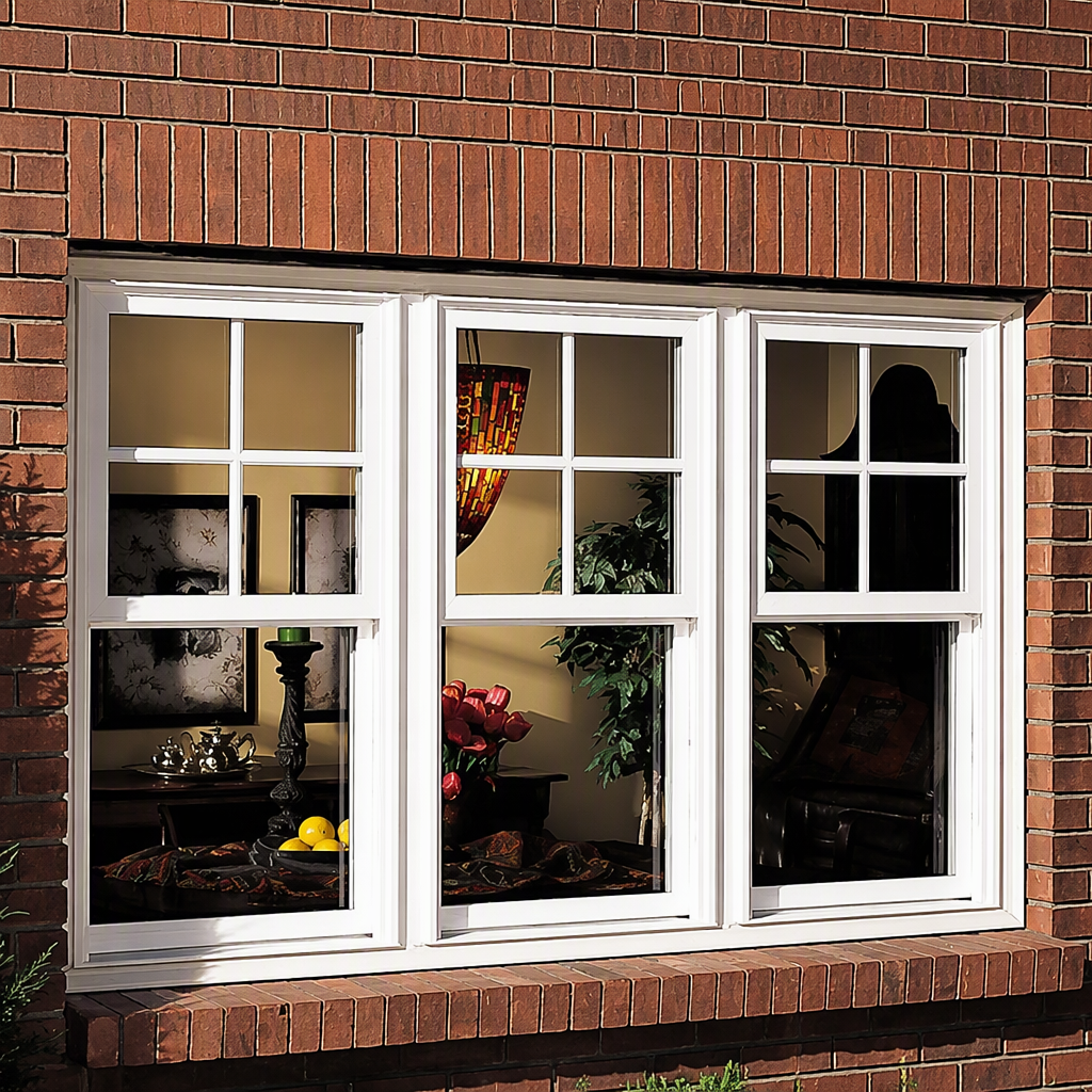 Landsharp Vintage Triple Glazed Windows Residential Design Aluminum Alloy Frame Single Double Hung Sash Window