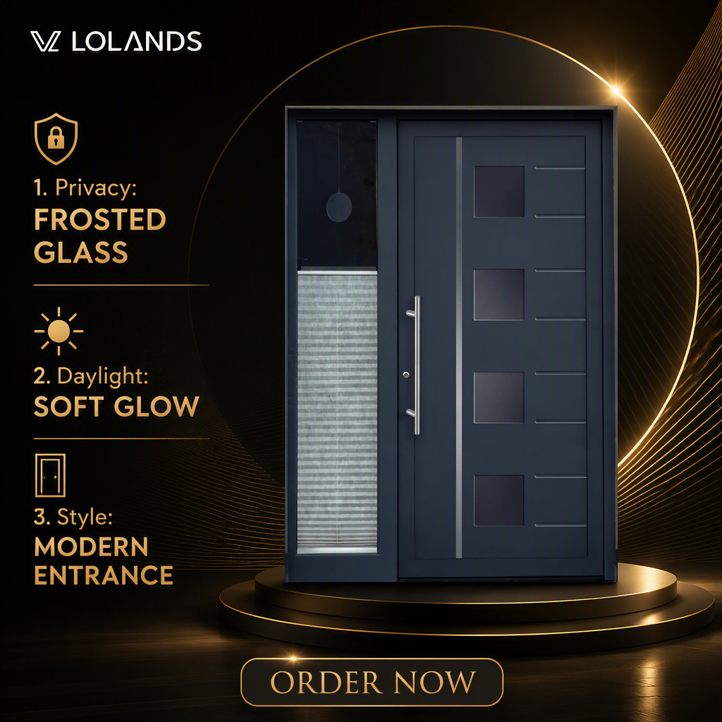 Lolands Custom Modern Aluminum Armored Door Custom Color Size Entry Door for Home Kitchen Supermarket
