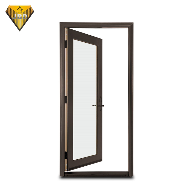 French Open Aluminum Alloy Steel Glass Door Double Entry Side Opening Modern Graphic Design for Hotel Exterior Finished Surface