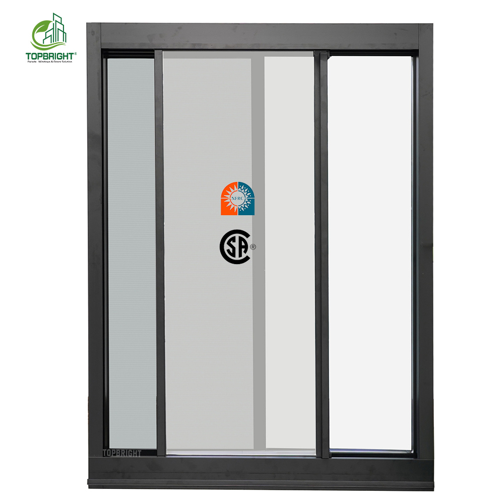 Modern Custom Manufacturer Double Glazed Tempered Glass Black Windows Hurricane Impact Aluminum Sliding Window Windows Houses