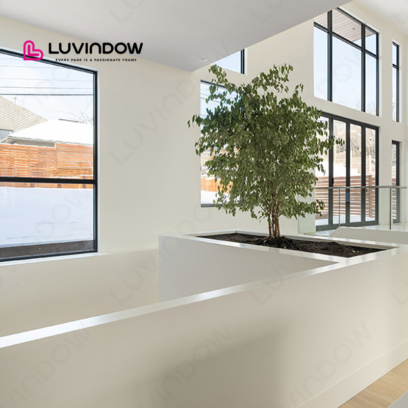 High Security Slim Frame Aluminum Tilt Turn Window Alloy Modern Home Ventilation TX