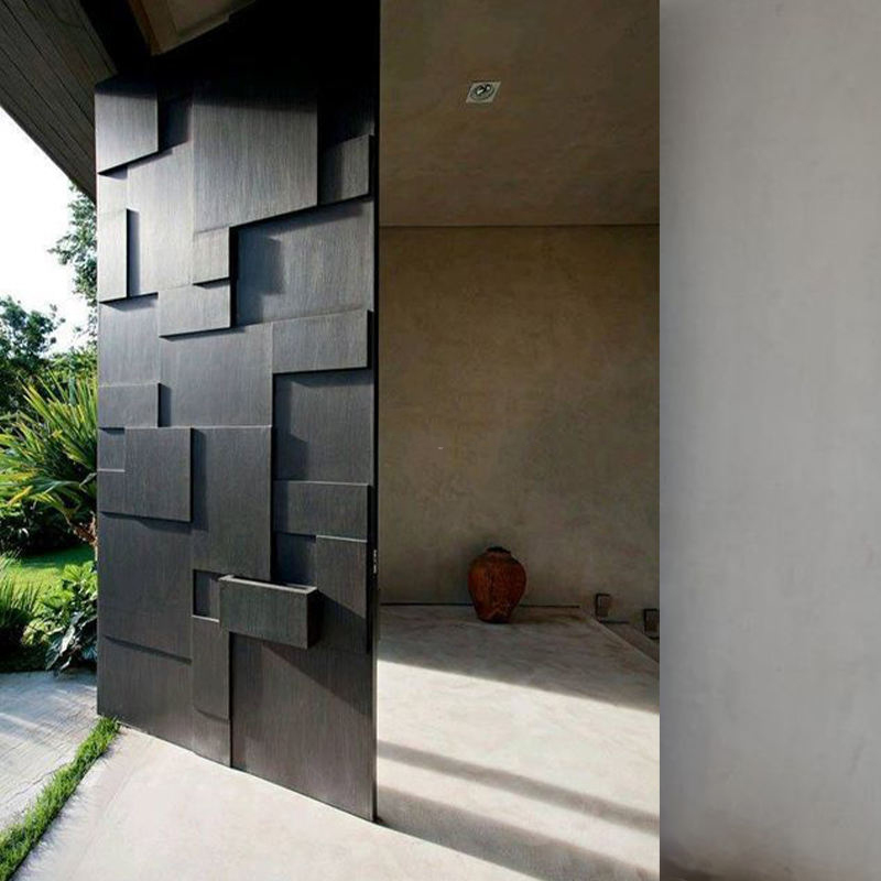 Custom Modern Decorative Exterior 3D Aluminum Front Double Entry Doors
