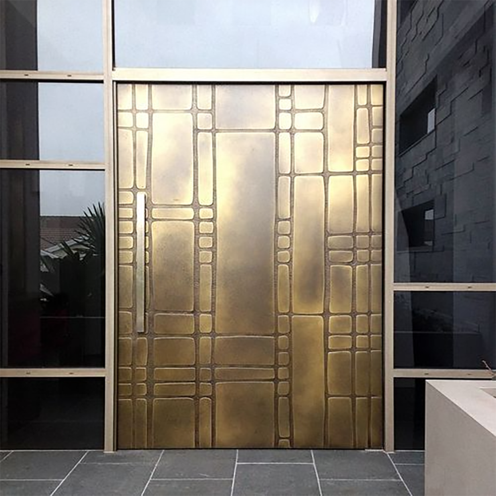Custom Luxury Cast Aluminum Anti-Theft Heavy Duty Security Front Door 3D Sculptural Design Exterior Use Villa Side Opening
