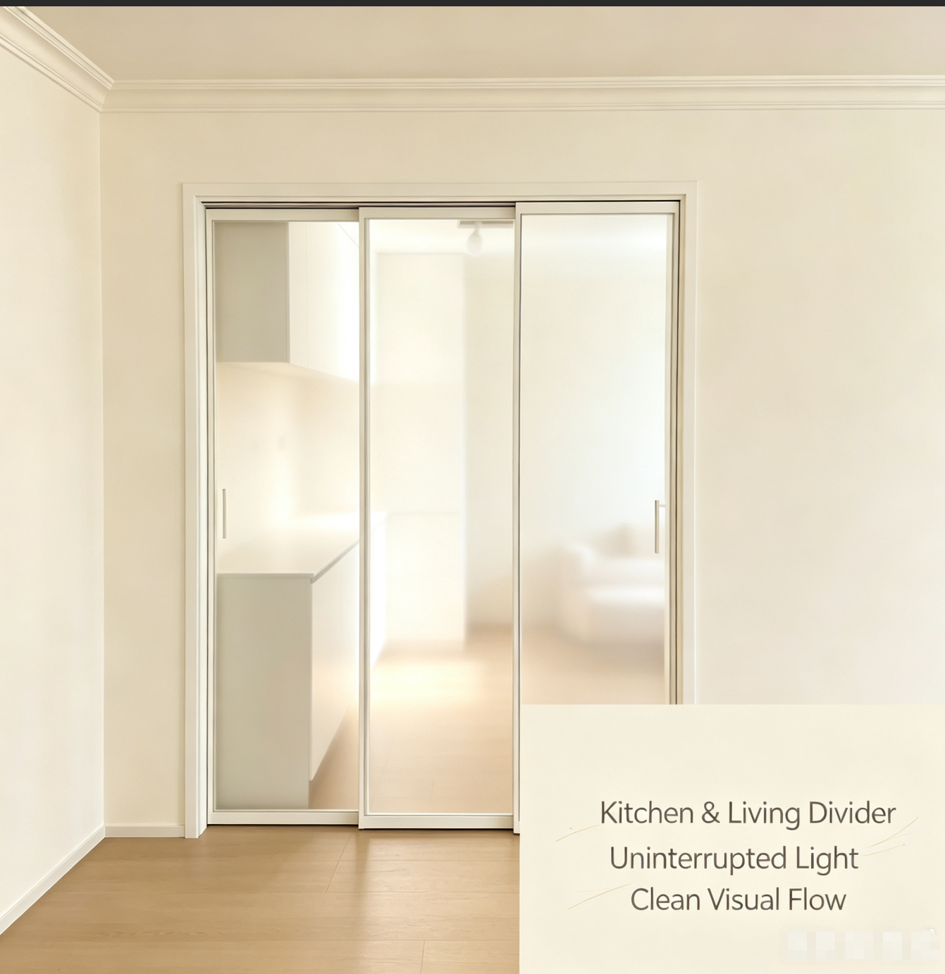 Fiber frame triple sliding glass door aluminum alloy suitable for apartment wardrobe and balcony and indoor space partition