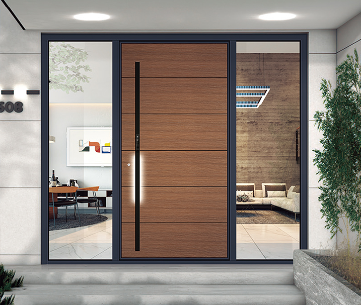 DERCHI luxury entry door installed in a modern residence