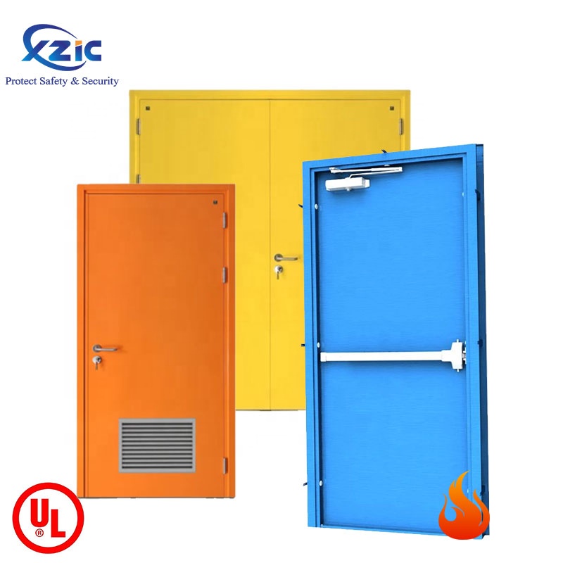 UL Listed 1 2 3 Hour Metal Fire Doors Rated Steel Fire Rated Hollow Metal Flush Door With UL Hardware