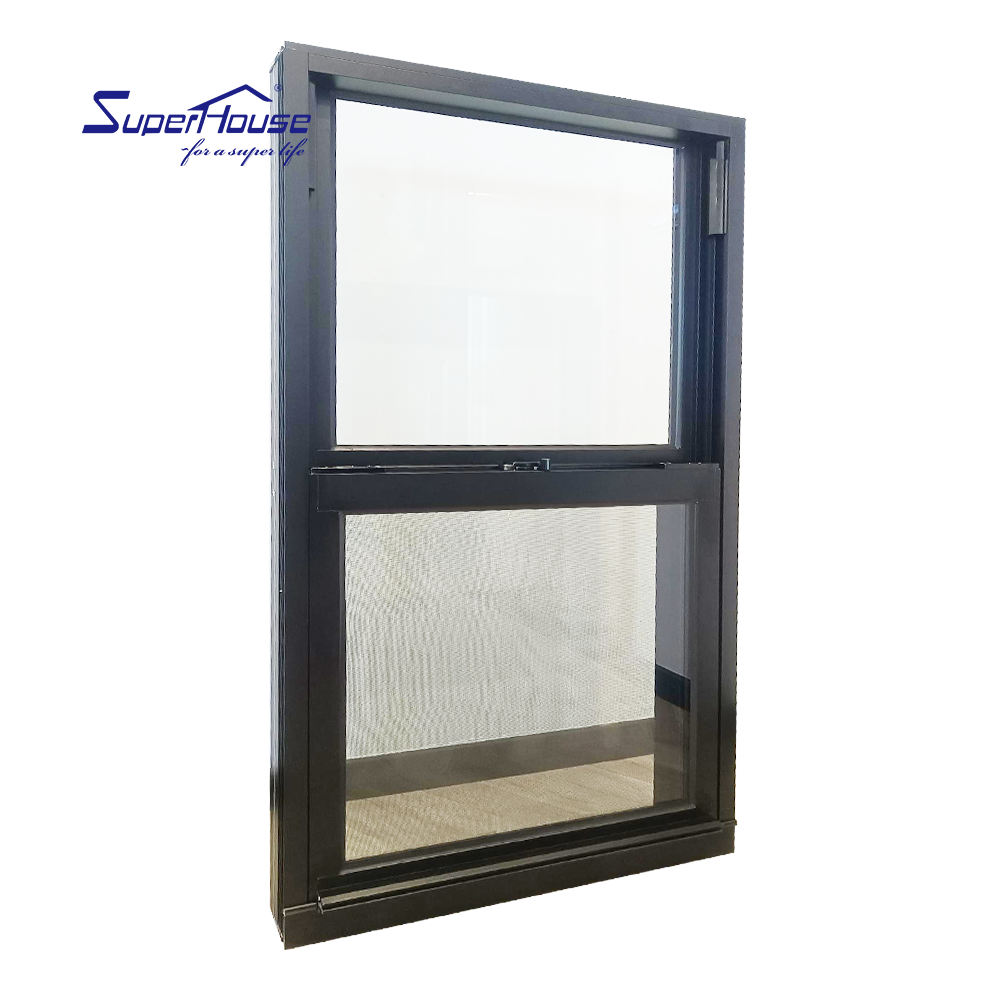 American Waterproof Aluminium Double Glass Sash Window Single Double Hunge Vertical Sliding Windows