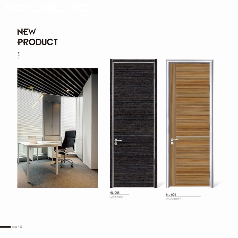Modern Style Aluminum Wooden Door French Interior Door for Apartment Buildings Ecological Residence Door Factory Direct