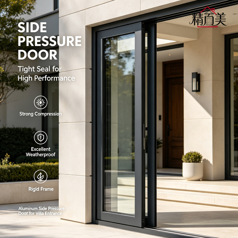 Modern Windproof Customized Hurricane Resistant Glass Soundproof Rigid Frame Weatherproof Aluminum Side Pressure Sliding Door