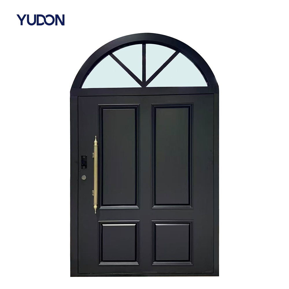YUDON DOOR Aluminum Glass Door Entrance with Smart Lock Anti Rust Anti Theft Fire Rated Front Doors for Houses Coastal Villas