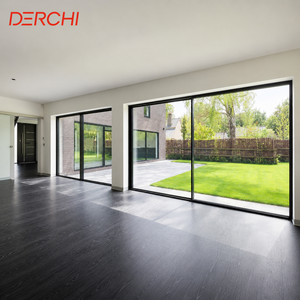 Minimalist Aluminum Sliding Door Ultra Slim Frame Double Glazed Energy Saving Soundproof Patio Door for Modern Home Villa