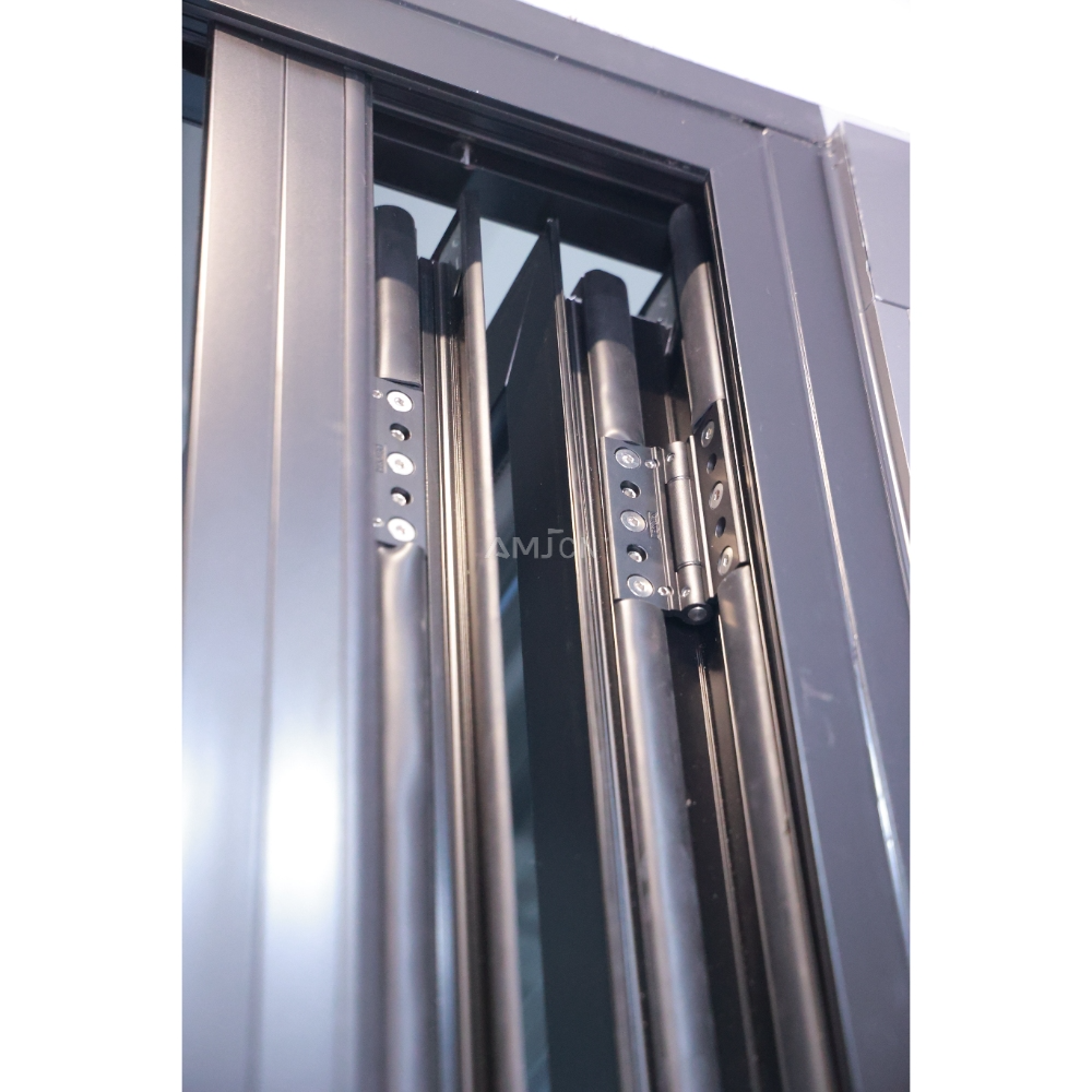 AMJ NFRC Grid Design Villa Waterproof Bi Fold Doors Aluminum Exterior Door Balcony Patio Lowe Glass Doors