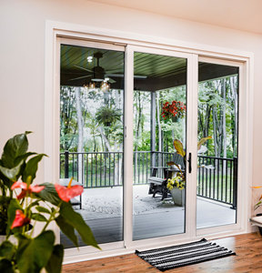 Aluminium Sliding Doors Interior Soft Close Black Frame 4 Panel Indoor Sliding Glass Doors