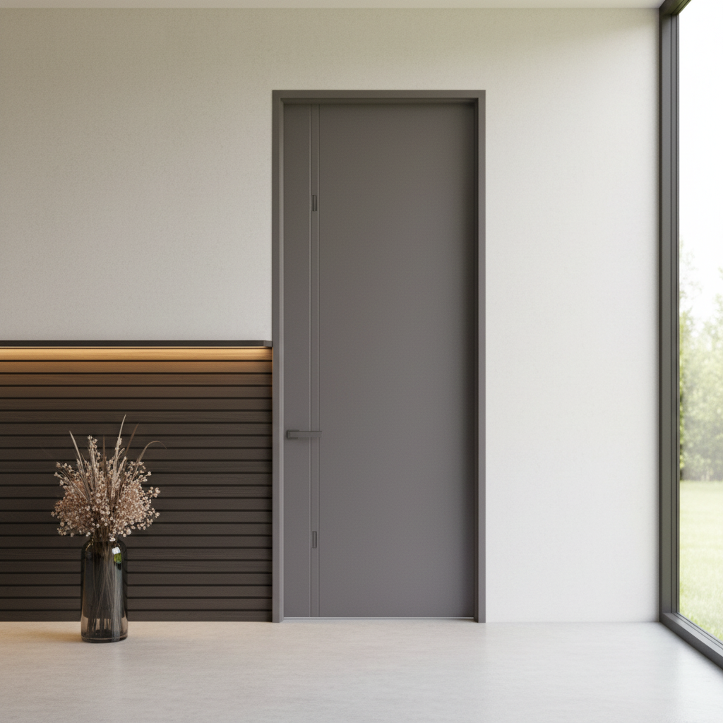 Factory Composite Solid Wood Aluminum Doors Interior and Exterior, Room, Wooden Aluminum Panel Doors