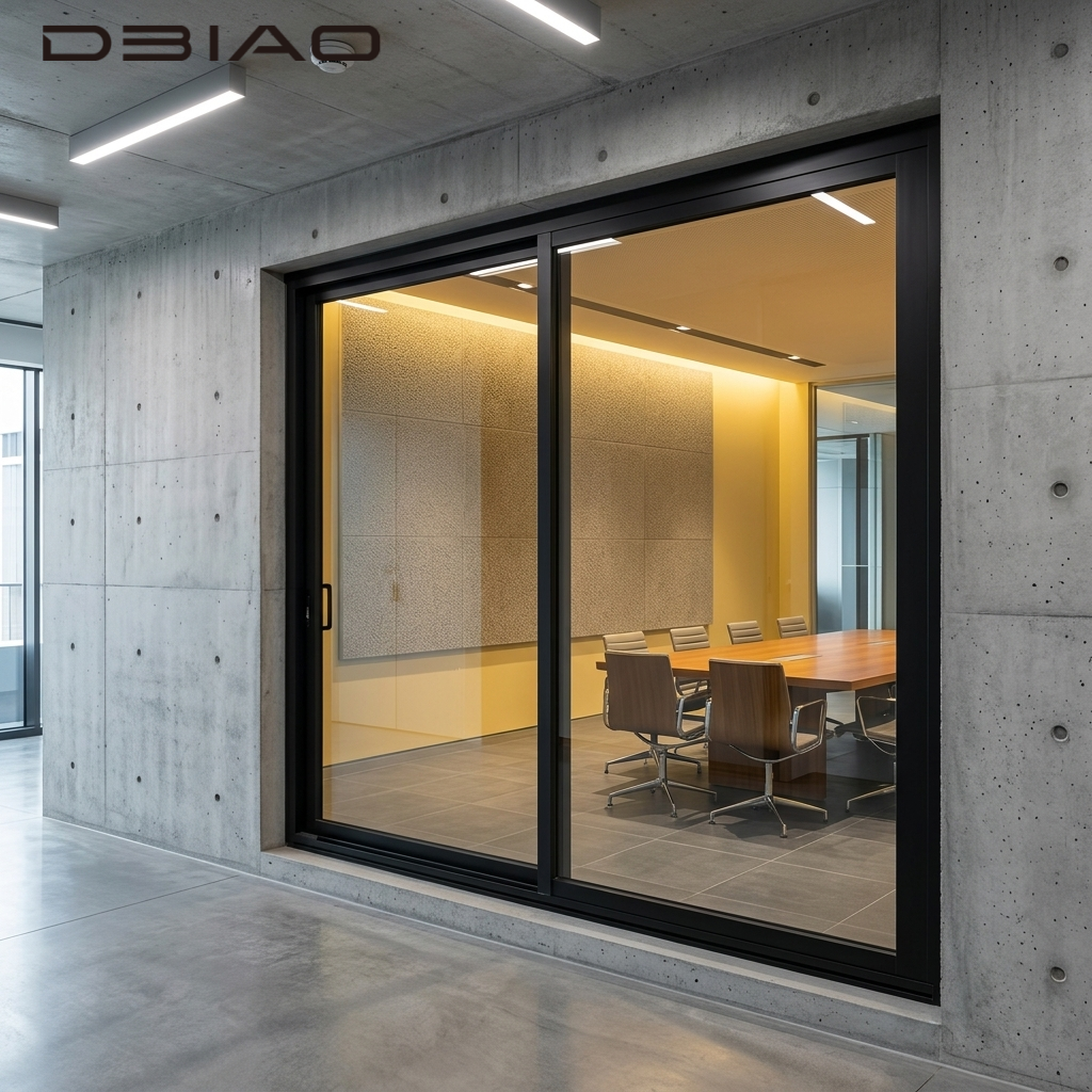 Minimalist Black Aluminum Alloy Sliding Doors with Tempered Glass for Bedroom Bathroom Kitchen Outdoor Waterproof