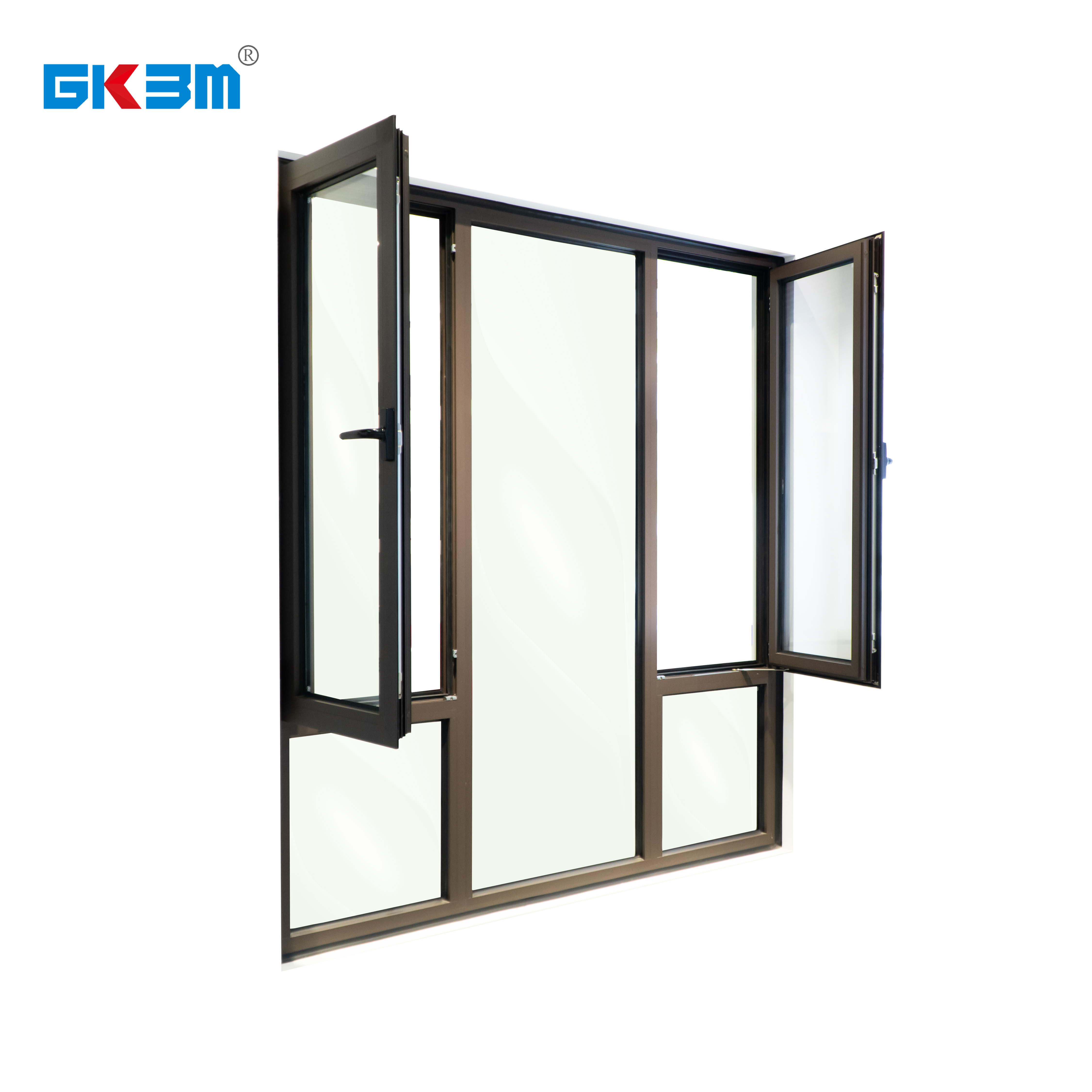 China GKBM Anthracite Grey Double-glazing Thermal Break Aluminum Casement Window