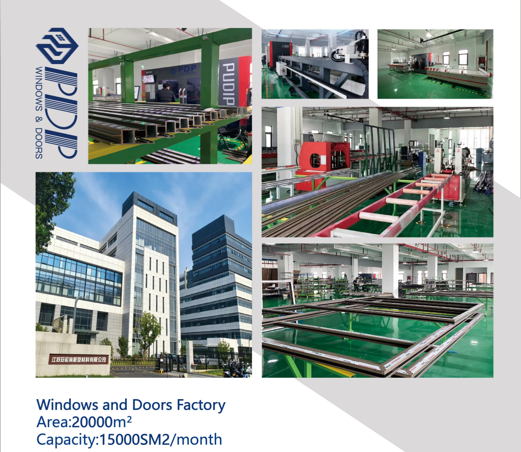 PDP Aluminum French Double Casement Door Double Tempered Glass Grille Interior/Exterior Use Waterproof Fiberglass Screen Netting