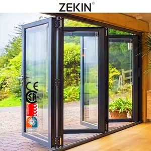 Aluminum Double Glass Bifold Patio Doors