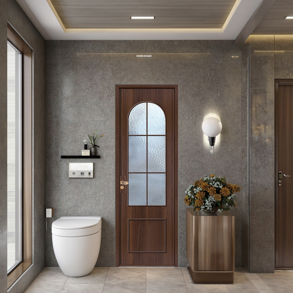 Modern Waterproof Interior Bathroom Door for Villa Bedroom and Laundry American Style Aluminium Glass Door with Customized Size