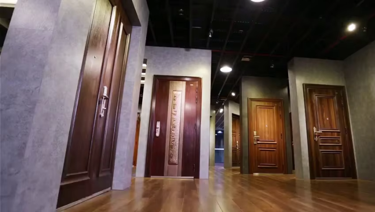 WH Certified Minimalist Aluminum Wood Composite Fire Rated Sound Insulation Door 35dB for Apartment Bedroom Hotel Office
