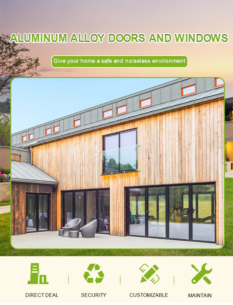 Modern Anti-Theft Aluminium Sliding Doors and Balcony Windows AS2047 Horizontal Design with Louver Curtain Tinted Glass Screen
