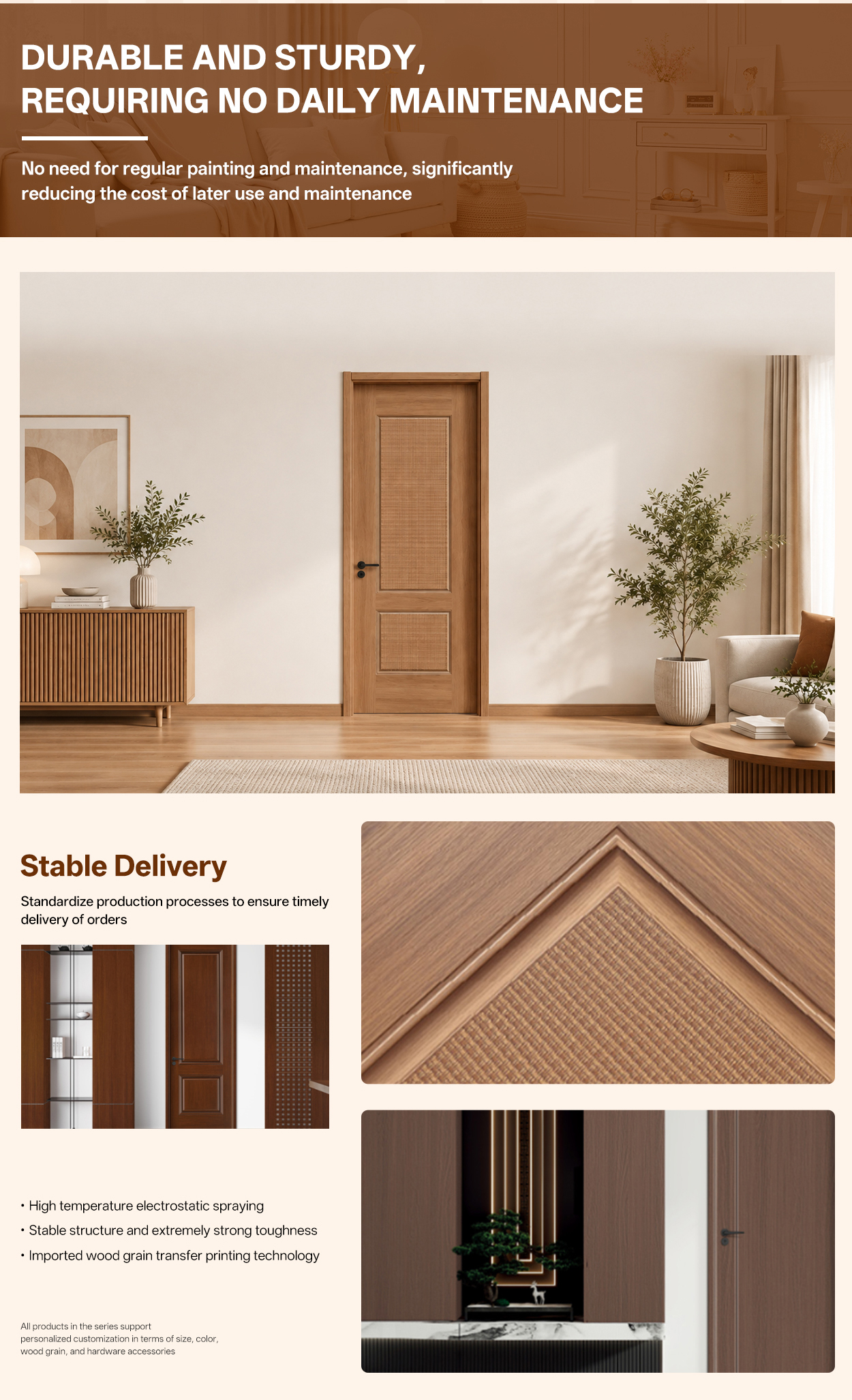 Customized Aluminum Wood Composite Door OEM ODM Manufacturer