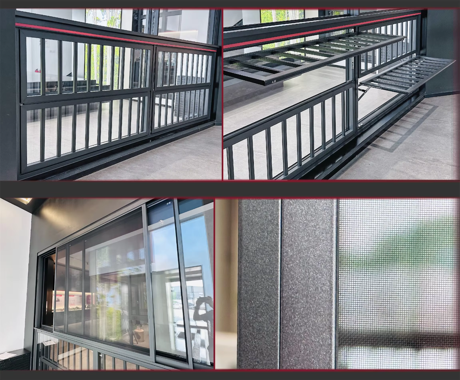 Thermal Break Modern Horizontal Aluminium Windows and Doors with 2.0mm Frame Multi Panel Folding for Kitchen Villa Patio Shop