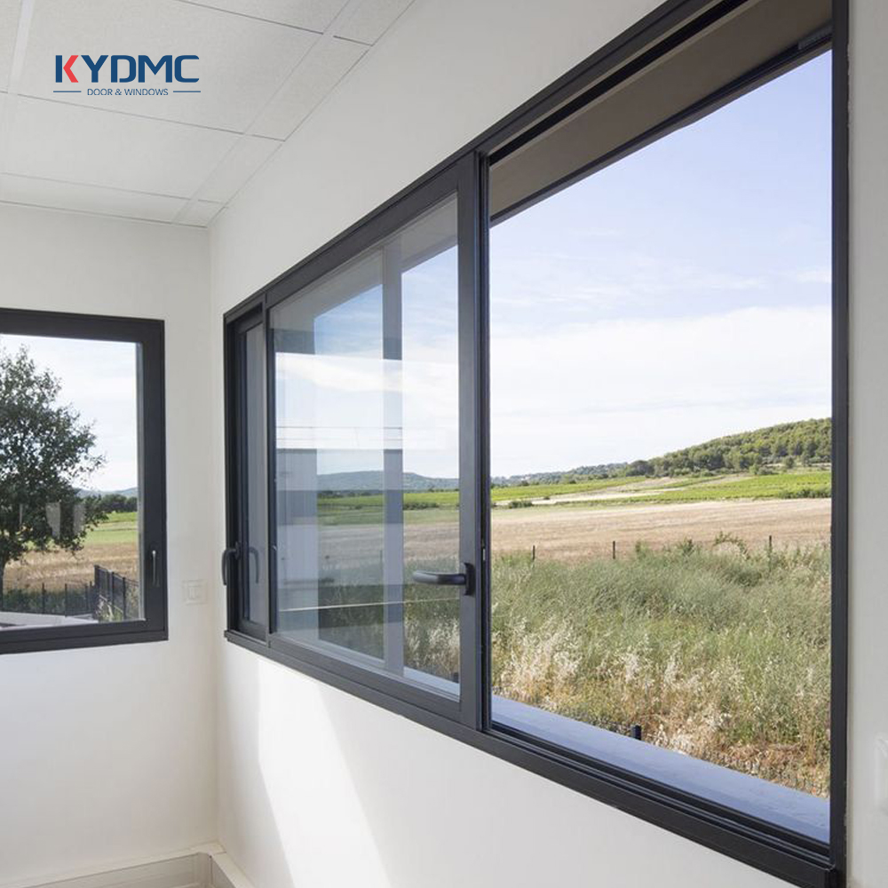 Aluminum Sliding Windows Double Tempered Glazed Screen Modern Home and Apartment Safety Ventilation with Grill Window