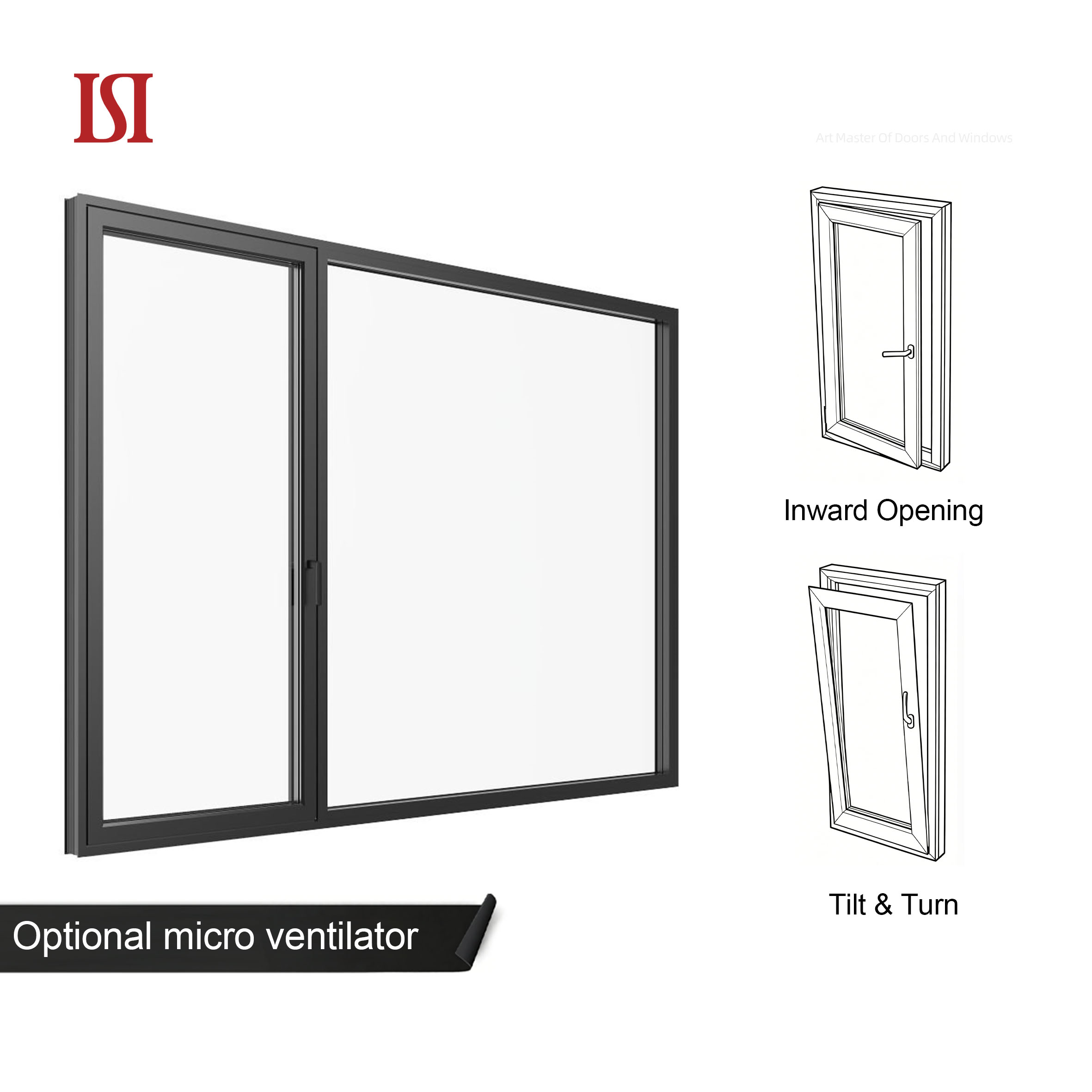 Modern Style Energy Efficient Thermal Break Aluminum Triple Double Glaze Windows Passive House Casement Glass