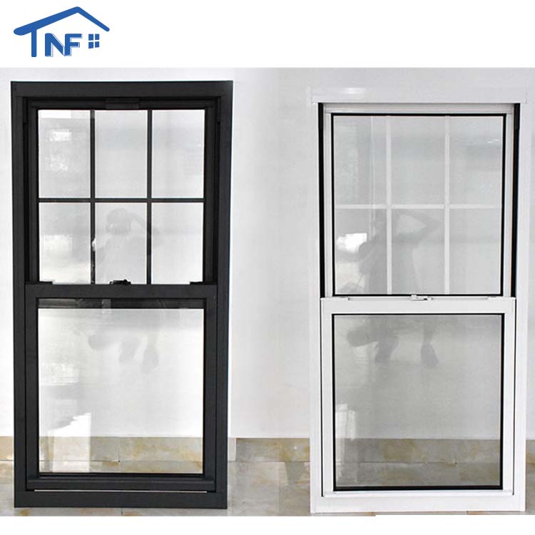 Custom NFRC Modern Waterproof Aluminium Double Glass Sash Window Single Double Hunge American Vertical Tilt Sliding windows