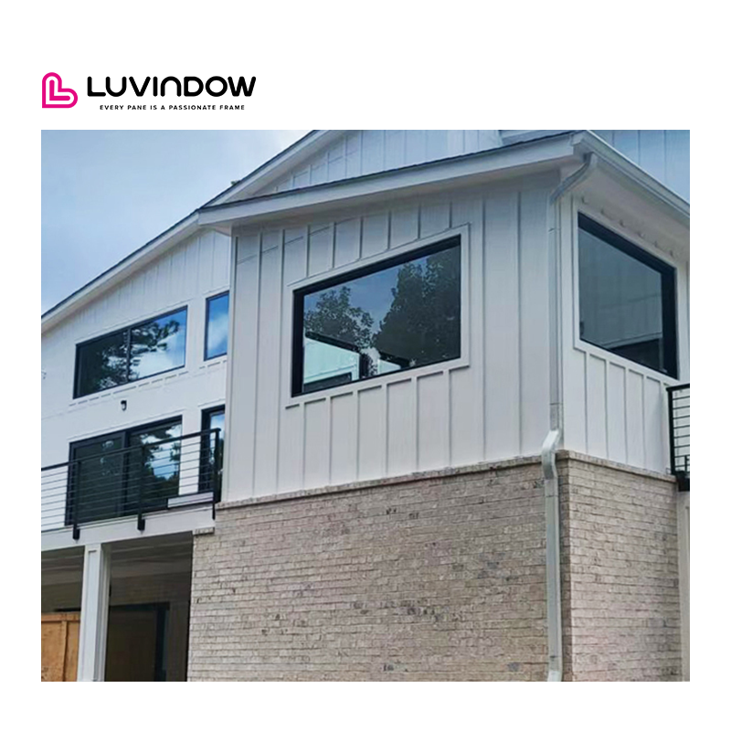 Panoramic Residential Aluminum Picture Windows Double Glazed Sound Proof Floor To Ceiling Large Glass Fixed Windows