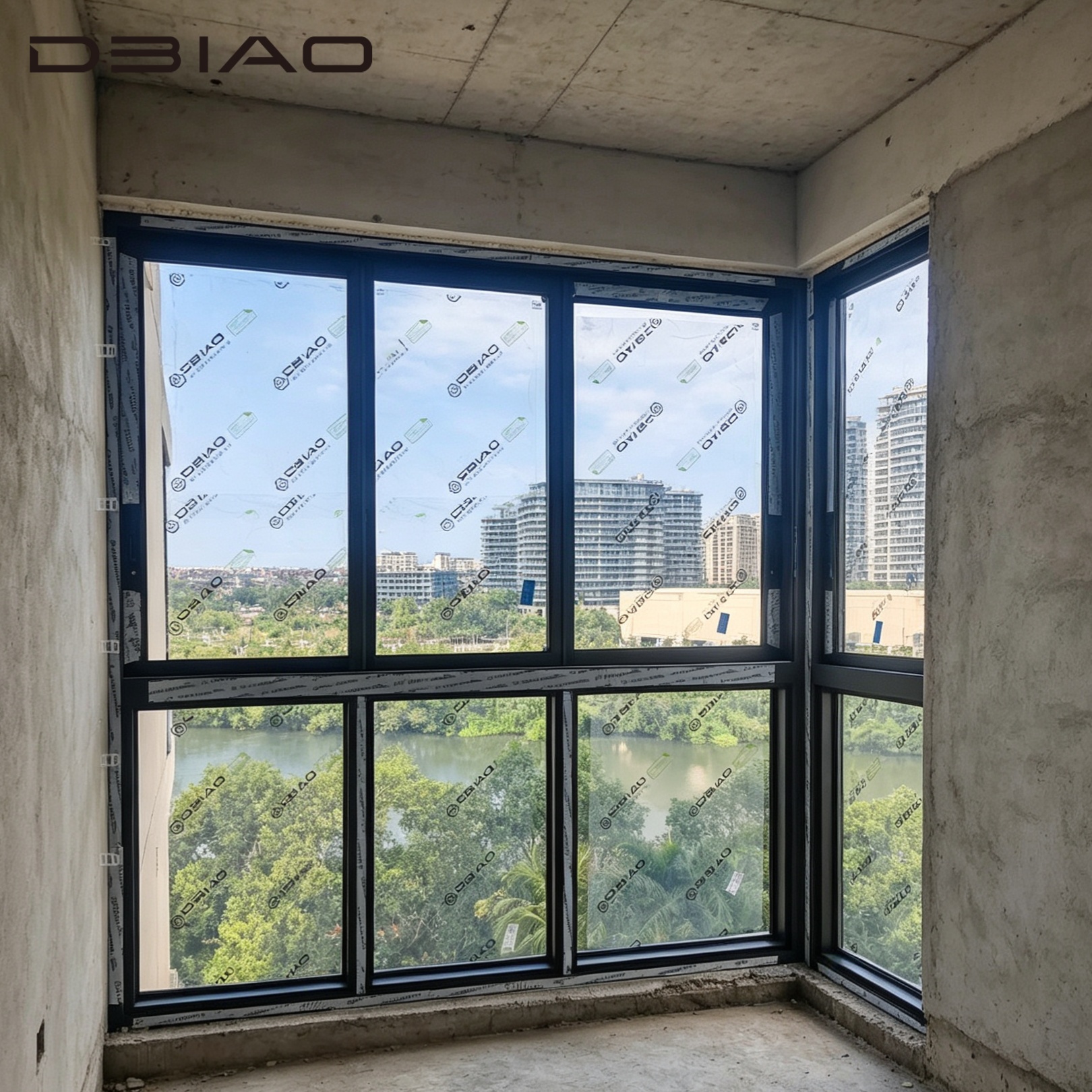 Villa Custom 126 Series Modern Panoramic Horizontal Six Track Sliding Aluminum Window Hidden Drainage Windproof Outdoor