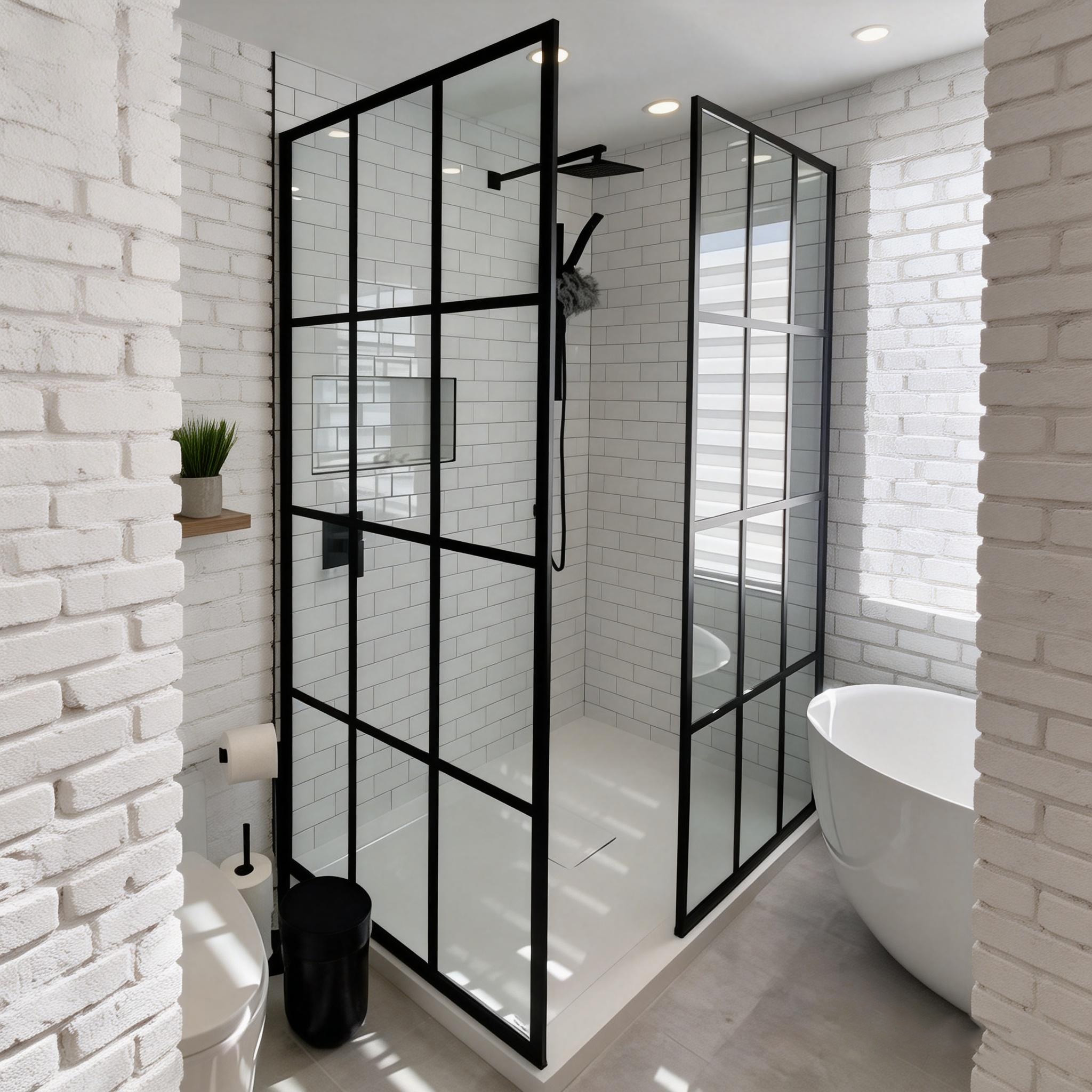 Half Partitioned Shower Room Narrow Frame Custom Aluminum Alloy Screen Waterproof Single-layer Tempered Glass Door