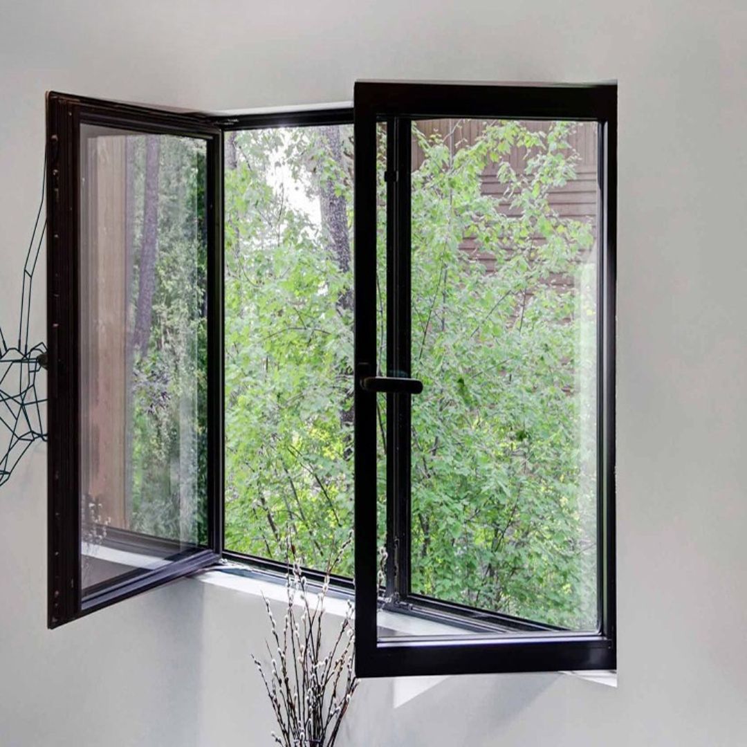 CBMmart Aluminum Swing Casement Front Entry Door Double Glass Residential Gate for Homes