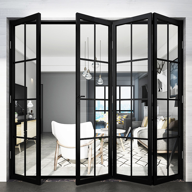 European Standard Interior Aluminum Alloy &amp; Steel Framed Glass French Doors with Crittall Style for Living Room