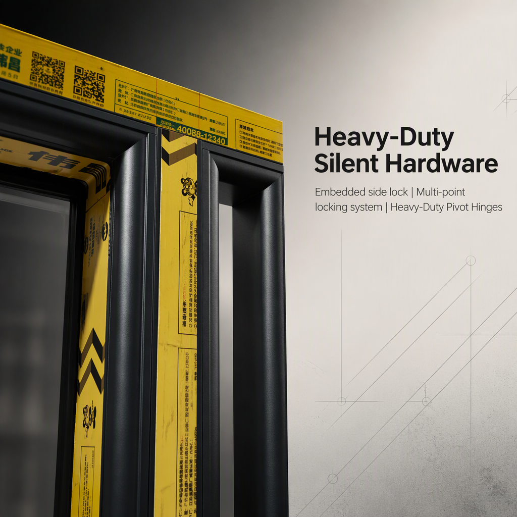 Thermal Break Aluminum System Casement Door Modern Minimal Safe