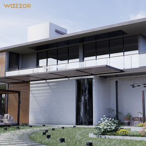 WAZZOR NFRC Certified UV Resistant Anti Fading Powder Coated Aluminum Glass Pivot Door for Sunny Arizona Home