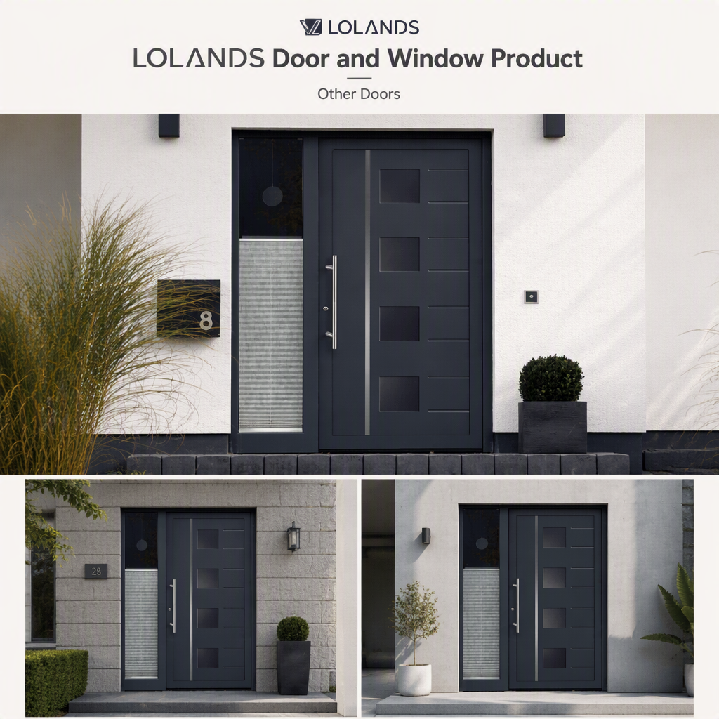 Lolands Custom Modern Aluminum Armored Door Custom Color Size Entry Door for Home Kitchen Supermarket