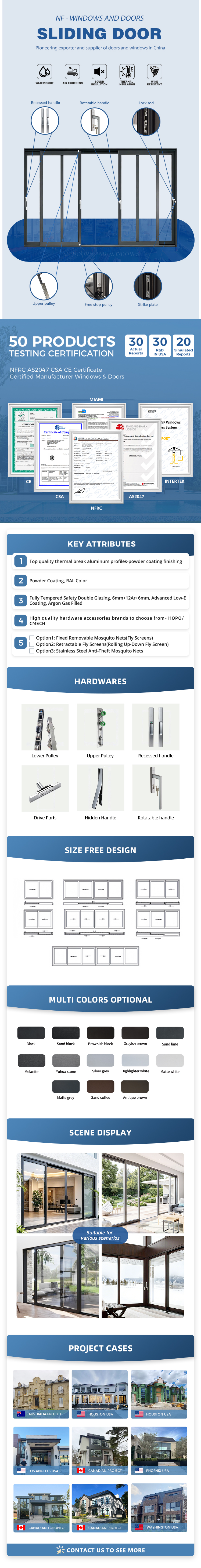 Aluminium single double hung windows feature 2