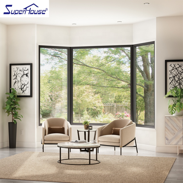 Modern Villa House Window Customized Frame Color Size Large Corner Panel Aluminium Fixed Picture Glass Window