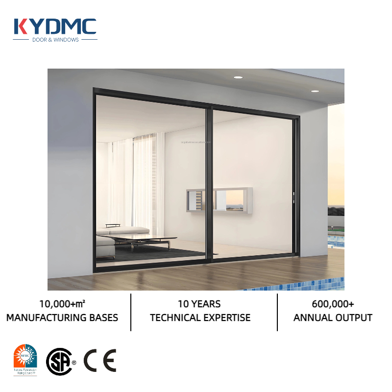 USA Certified NFRC Modern Four Panels Aluminum Alloy Frame Patio Sliding Door Low-E Double Tempered Glass Heat Sound Insulation