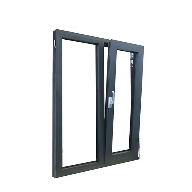 Commercial Double Glazed Aluminium Awning Hinged Window Aluminium Casement Sliding windows and Doors Railing Catalogue Prices