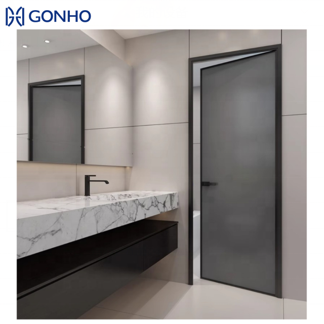GONHO Outdoor Aluminum Single Swing Door Apartment Bathroom Waterproof Soundproof Casement Doors