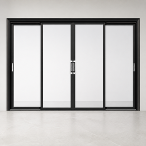 Aluminum Sliding Interior Patio Door Double Glazing Tempered Glass Balcony Door 2/3 Track Custom Size Bedroom Use Wholesale